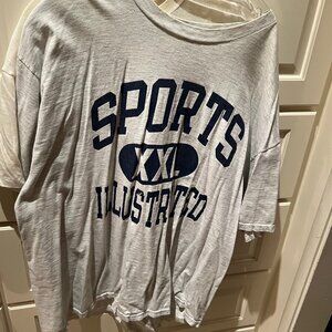 SPORTS ILLUSTRATED T SHIRT, XXL GRAY/BLACK LETTERING